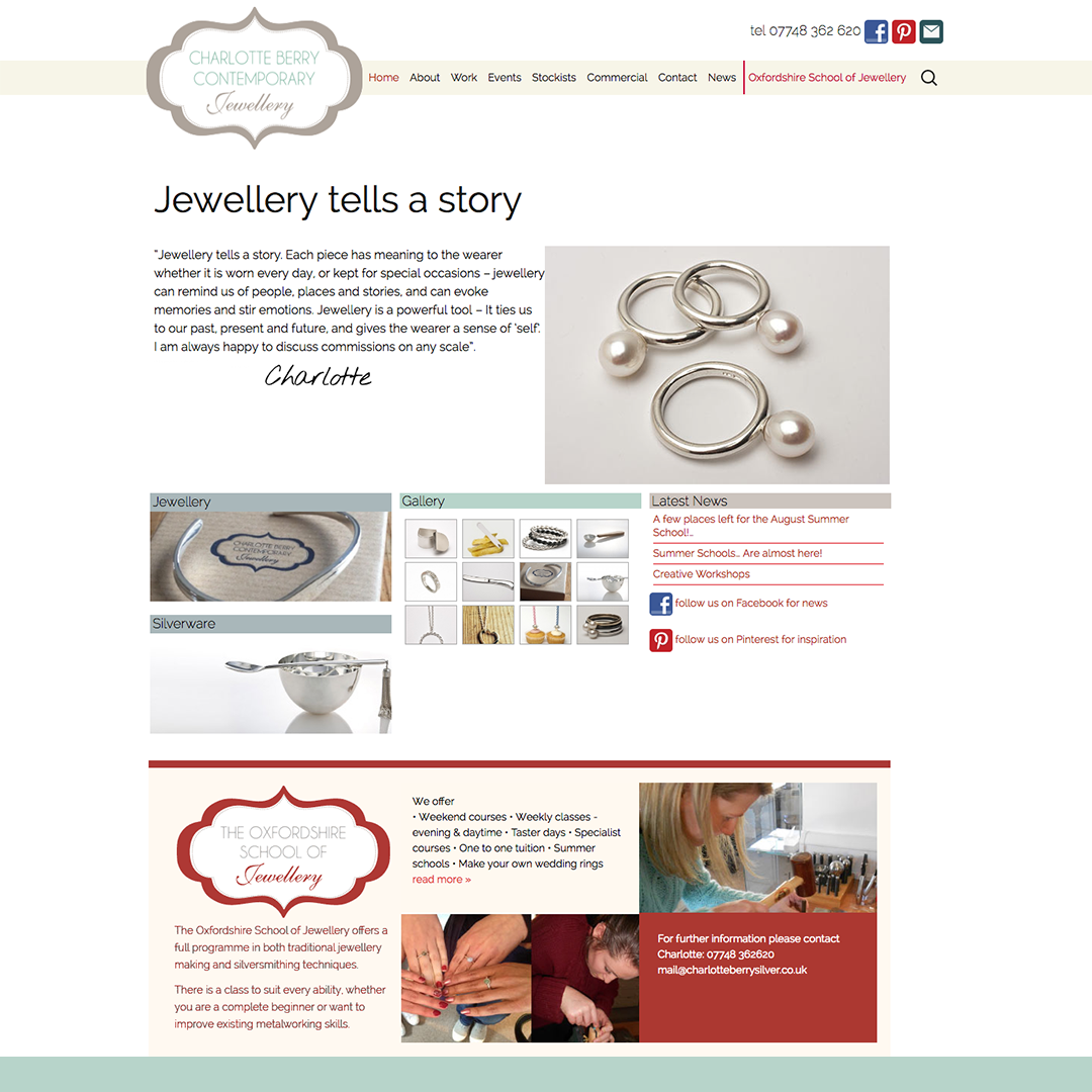 Website Design for The Oxford School of Jewellery