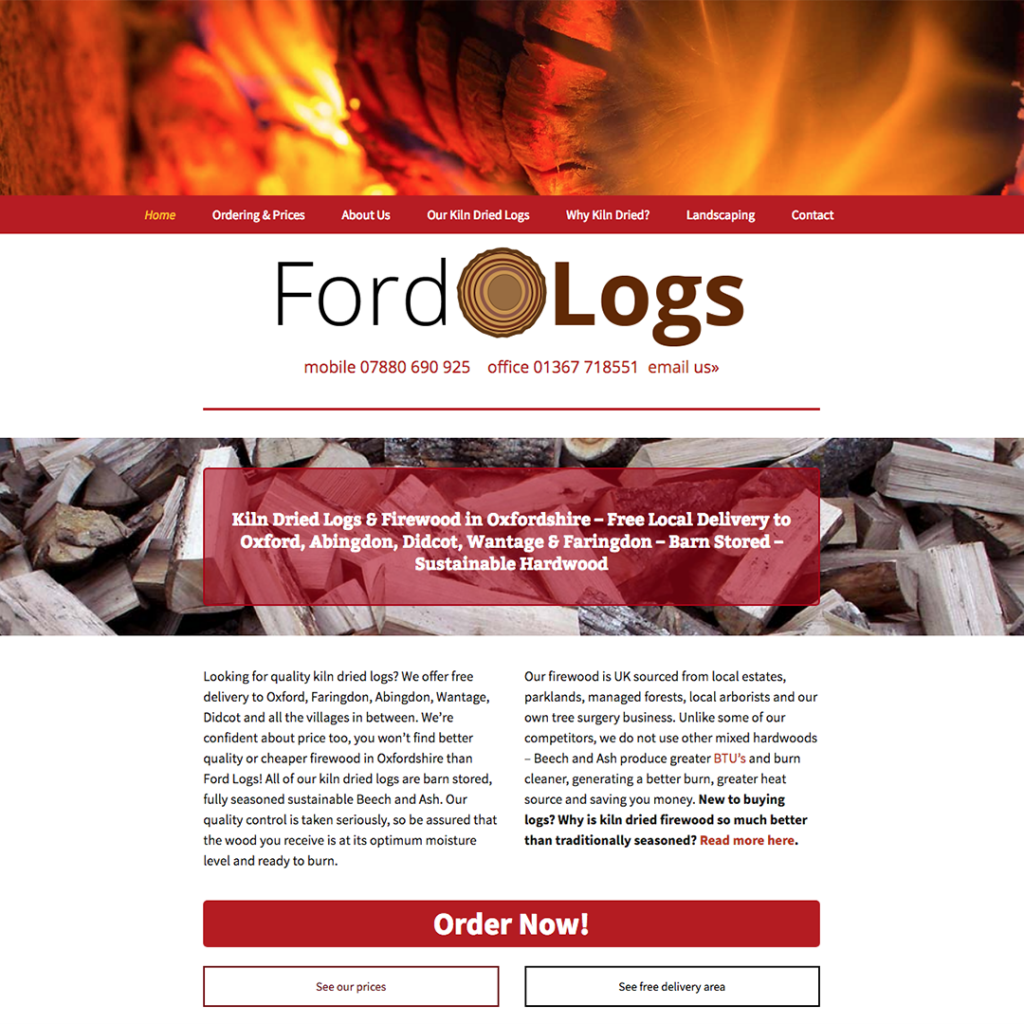 Website Design for Ford Logs